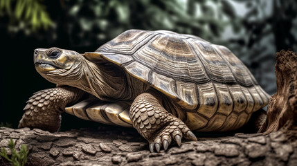Obraz premium turtle in the grass HD 8K wallpaper Stock Photographic Image