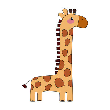 giraffe africa child vector drawing