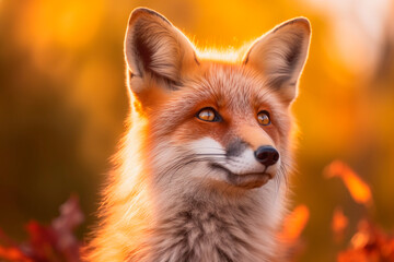 Obraz premium Beautiful red fox photo.