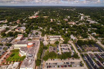 Aerial drone photo of Deland, Florida