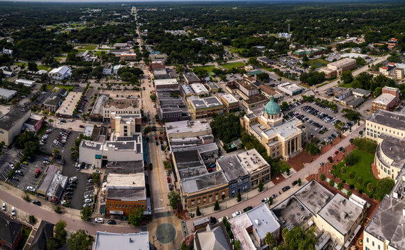 Aerial drone photo of Deland, Florida