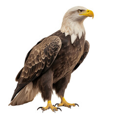 Bald eagle isolated on a white transparent background