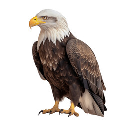 Bald eagle portrait isolated on transparent background, Generative AI