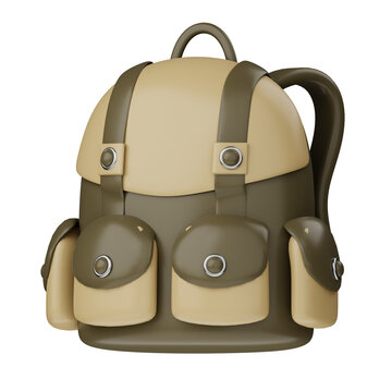 Bag school backpack 3d icon illustration, education icon concept
