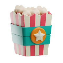Cinema Pop corn illustration 3d