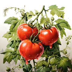 tomato illustration isolated Generative AI