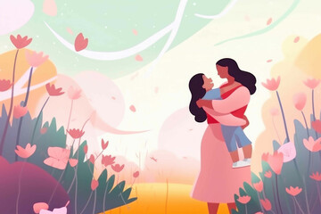Obraz na płótnie Canvas Mother's Day Inspired Artwork. Generative AI