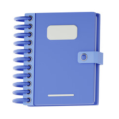 Notebook icon 3d rendering, education equipment concept illustration