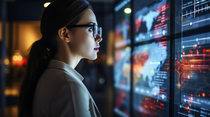 Woman looking at Computer Screen