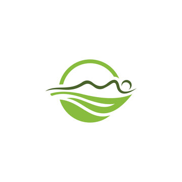 circle care sleep logo symbol design template