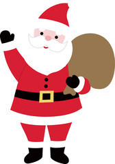 Santa Claus carrying gift bag