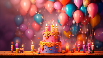 Birthday themed background. Generative AI