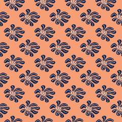 Vintage stylized flowers background. Decorative retro abstract bud flower seamless pattern.