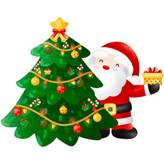 christmas tree with santa claus