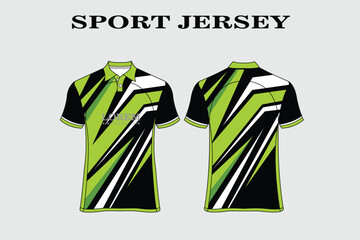 green T-shirt design front back sport design for cycling football racing jersey vector