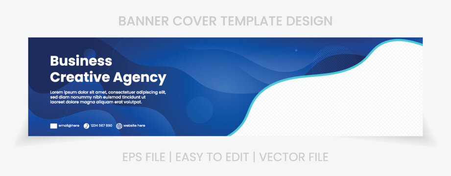 blue banner abstract background linkedin cover social media template vector design