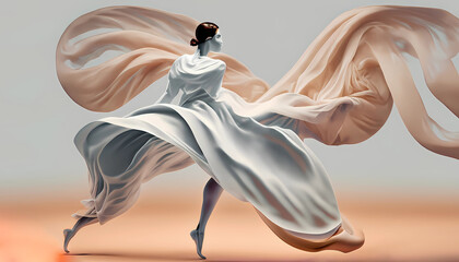 Images evoking movement  swirls of fabric to whirling bodies