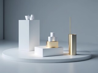 Mock up abstract  podium for placing product