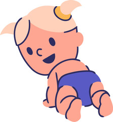 Cute Baby Crawl Position