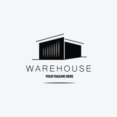 logo warehouse line art logo vector concept illustration template design. icon home design
