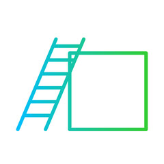 Development Business and Finance icon with green and blue gradient outline style. management, process, concept, work, idea, teamwork, strategy. Vector illustration