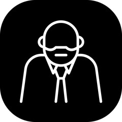 Executive Business and Finance icon with black filled outline style. people, employee, corporate, team, businessman, ceo, leader. Vector illustration