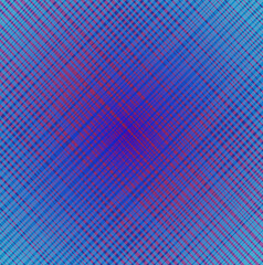 Bright vector pattern in the form of intersecting blue stripes on a red background