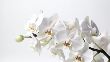 Naklejka na ściany i meble White orchid isolated on white background.Generative Ai.