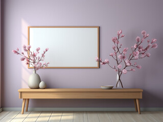 Mockup frame in home, Mockups Design 3D, High-quality Mockups, Generative Ai