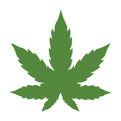 Marijuana leaf symbol, marijuana or hemp icon, cannabis medical sign, weed drug vector illustration