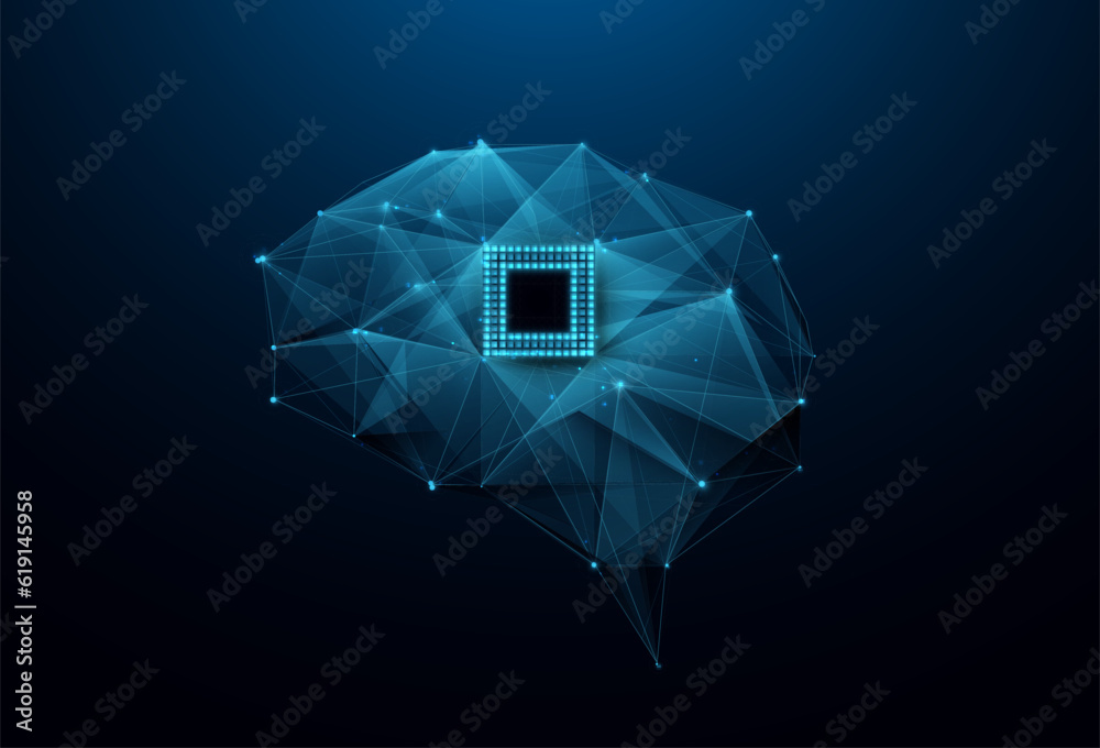 Leinwandbilder artificial intelligence. ai. human digital brain processing. futuristic cyber technology. circuit bo