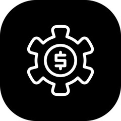 Finance Management Business and Finance icon with black filled outline style. set, symbol, strategy, teamwork, information, analytics, gear. Vector illustration
