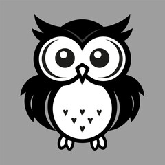 Simple logo design black owl