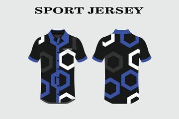 blue T-shirt design front back sport design for cycling football racing jersey vector