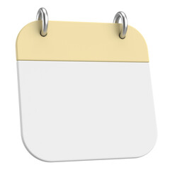 Empty calendar. 3D calendar. 3D illustration.