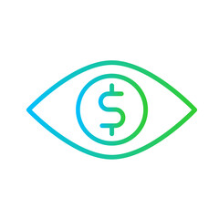 Opportunity Business and Finance icon with green and blue gradient outline style. success, concept, strategy, winner, target, solution, idea. Vector illustration