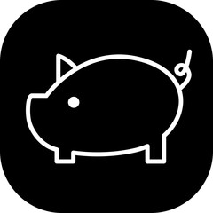 Piggy Bank Business and Finance icon with black filled outline style. money, coin, cash, dollar, economy, save, savings. Vector illustration