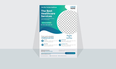 Modern Corporate and Creative Business Flyer Medical, Design Template Horizontal Name Flyer Simple and Clean Visiting Flyer Vector illustration Colorful Business Flyer ,Brochure Design