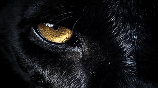 close up of black cat HD 8K wallpaper Stock Photographic Image