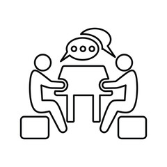 Consulting icon. Line, outline design.