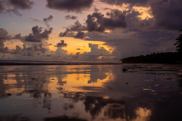sunset over the beach