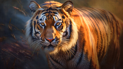 tiger in the forest HD 8K wallpaper Stock Photographic Image