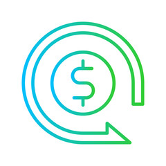 Payroll Business and Finance icon with green and blue gradient outline style. finance, accounting, payment, account, credit, service, amount. Vector illustration
