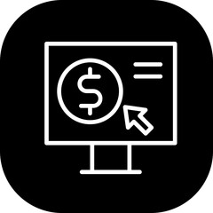 Pay Per Click Business and Finance icon with black filled outline style. business, technology, media, service, mobile, network, digital. Vector illustration