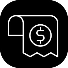 Bill Business and Finance icon with black filled outline style. payment, document, pay, receipt, paper, credit, check. Vector illustration