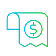 Bill Business and Finance icon with green and blue gradient outline style. payment, document, pay, receipt, paper, credit, check. Vector illustration