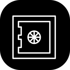 Bank Locker Business and Finance icon with black filled outline style. security, protection, safety, money, lock, metal, protect. Vector illustration