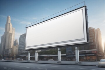 blank billboard with white space in the city made with Generative AI