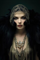 1920's glamour girl. AI-generated art.