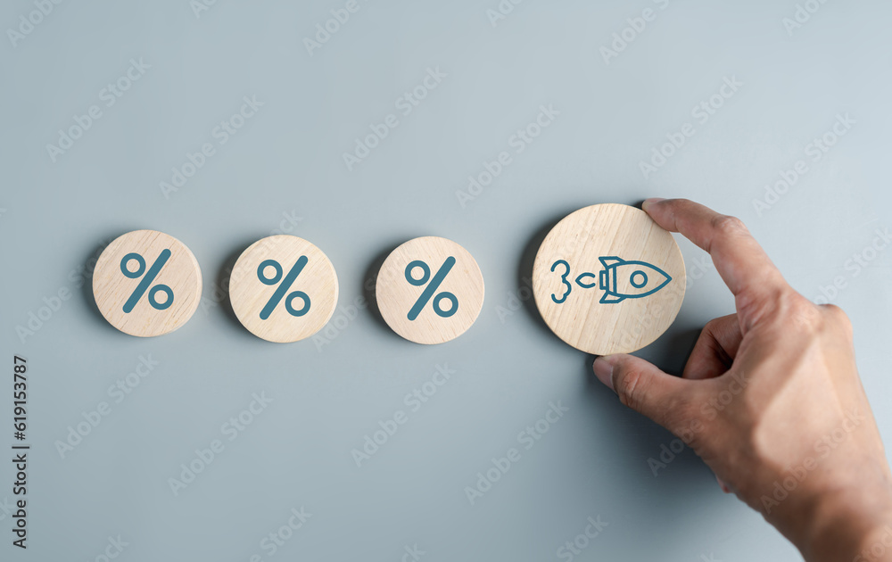 Aufkleber shortcut exponential growth or compound interest, investment fast track into staircase, wealth or ea